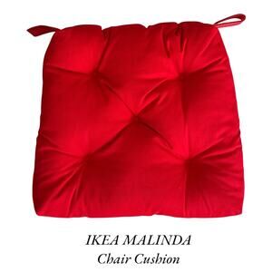 IKEA MALINDA Bright Red Chair Pad  16" x 14" 15" x 3"